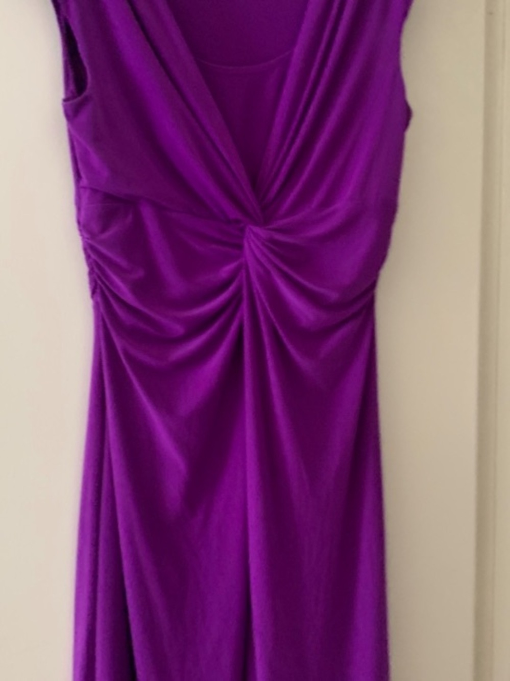 Chaps Vivid Purple Knot-Front Midi Dress